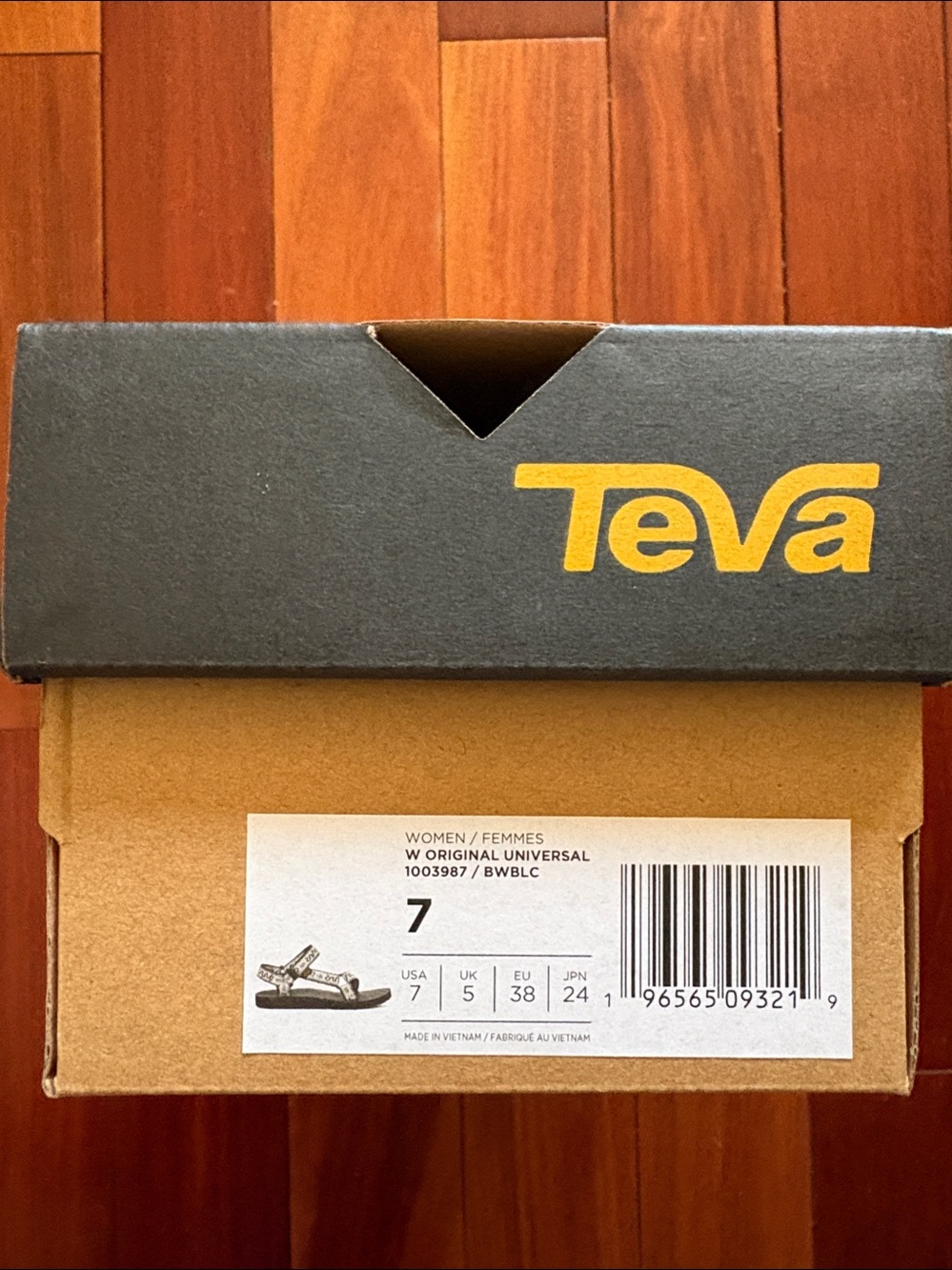 NEW Teva Original Universal Sandal Bandana Black White Snake NIB Sz 7 - Picture 5 of 5